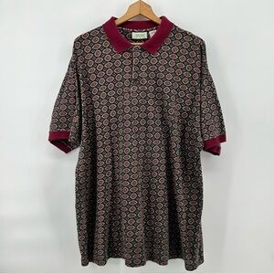Vtg Ash Creek Trading Polo Mens Geometric Golf Short Sleeve Shirt Sz XL Dad Core